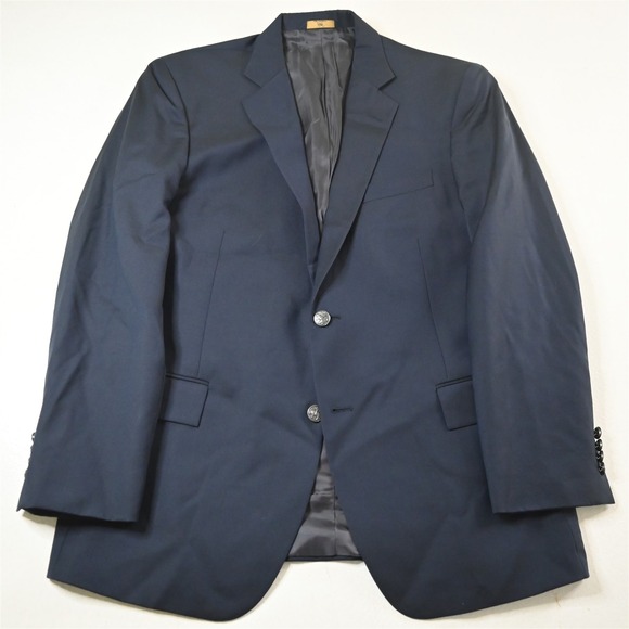 Brooks Brothers 42R Navy Blue 100% Wool Gold Button Blazer Jacket Sport Coat